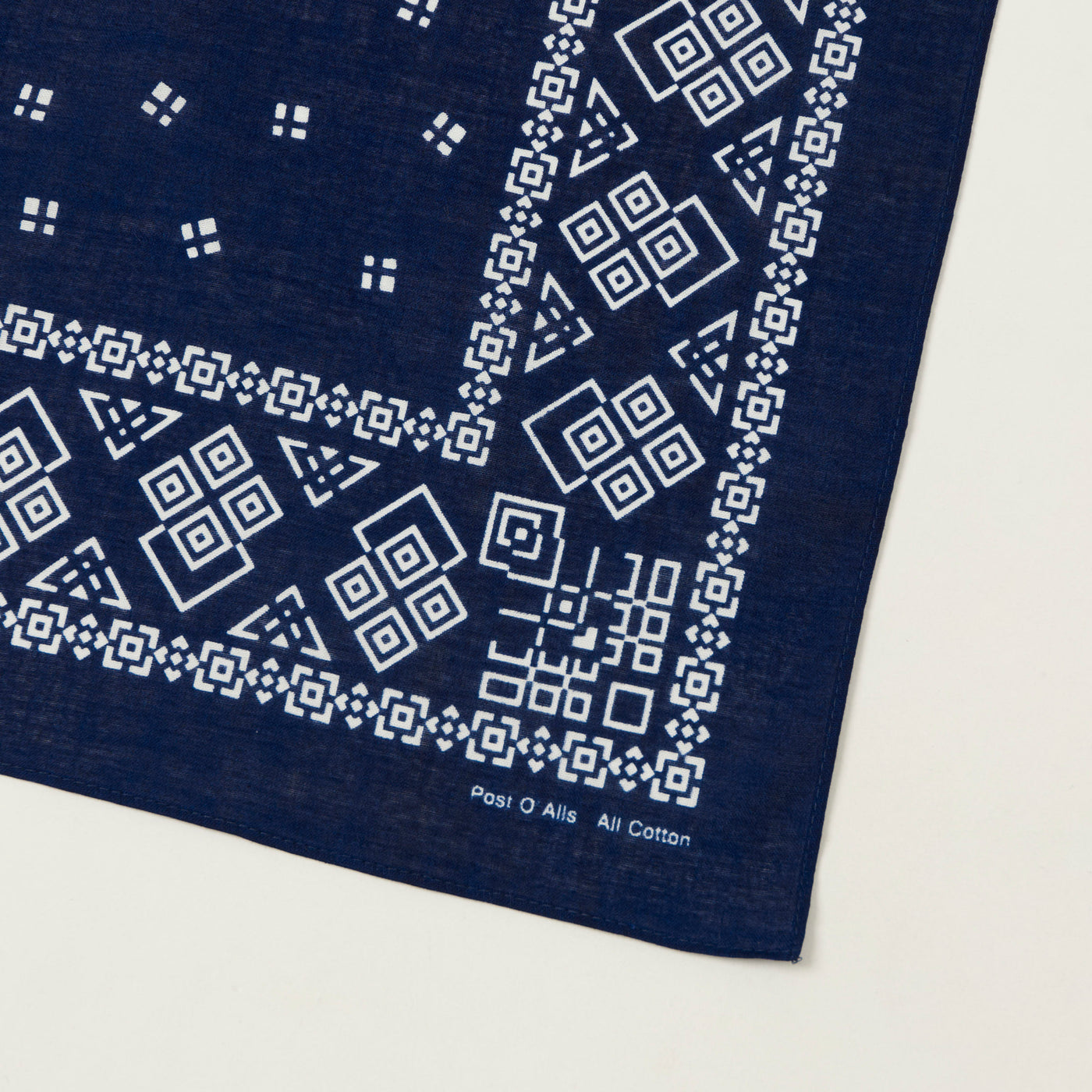 Post Overalls Geo Pattern #1 Bandana - Navy