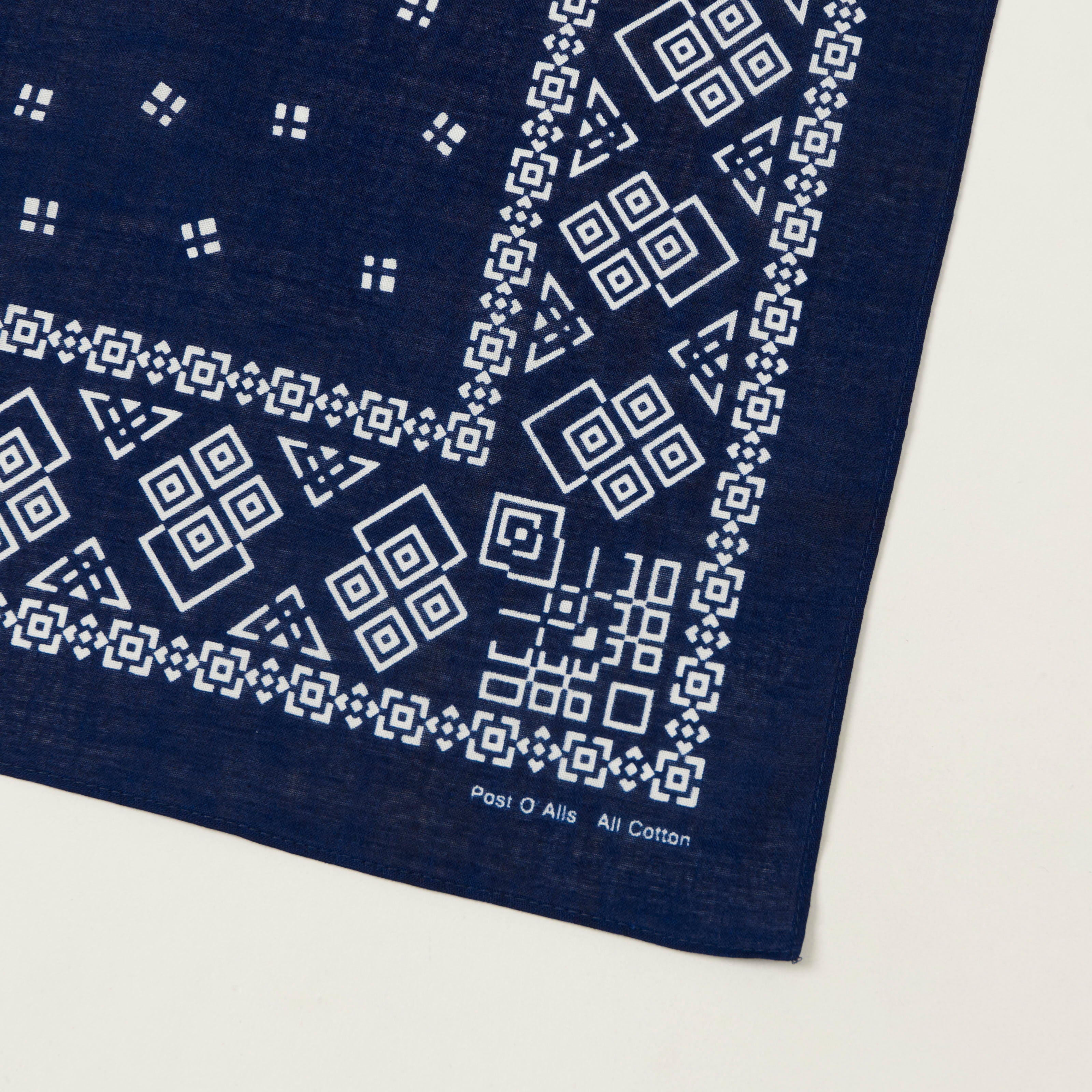 Post Overalls Geo Pattern #1 Bandana - Navy