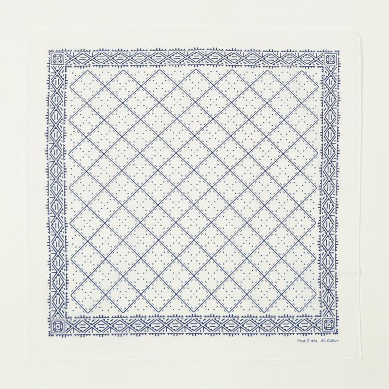 Post Overalls Geo Pattern #2 Bandana - White