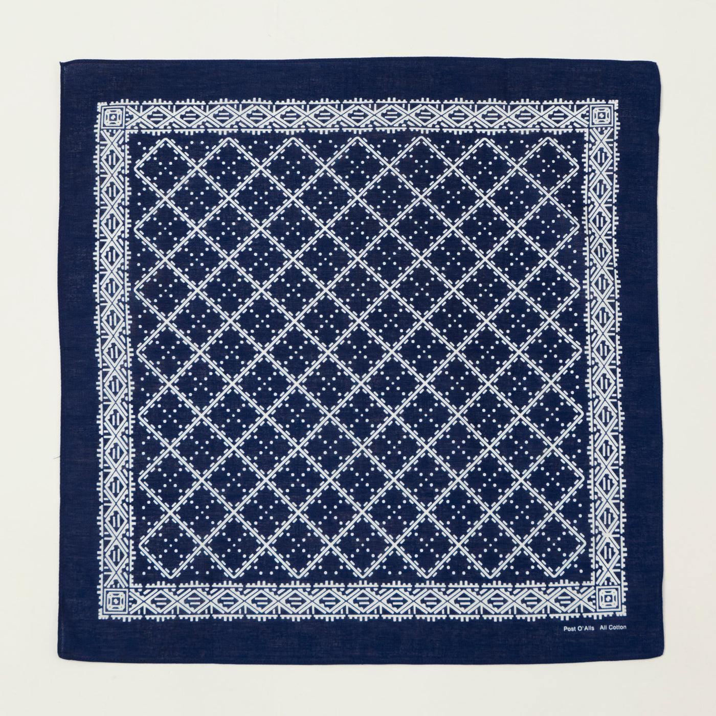 Post Overalls Geo Pattern #2 Bandana - Navy