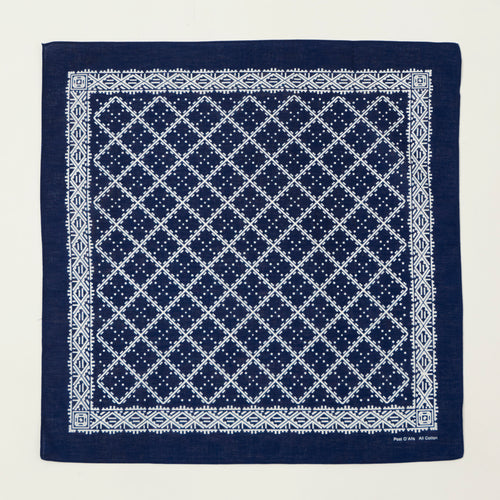 Post Overalls Geo Pattern #2 Bandana - Navy
