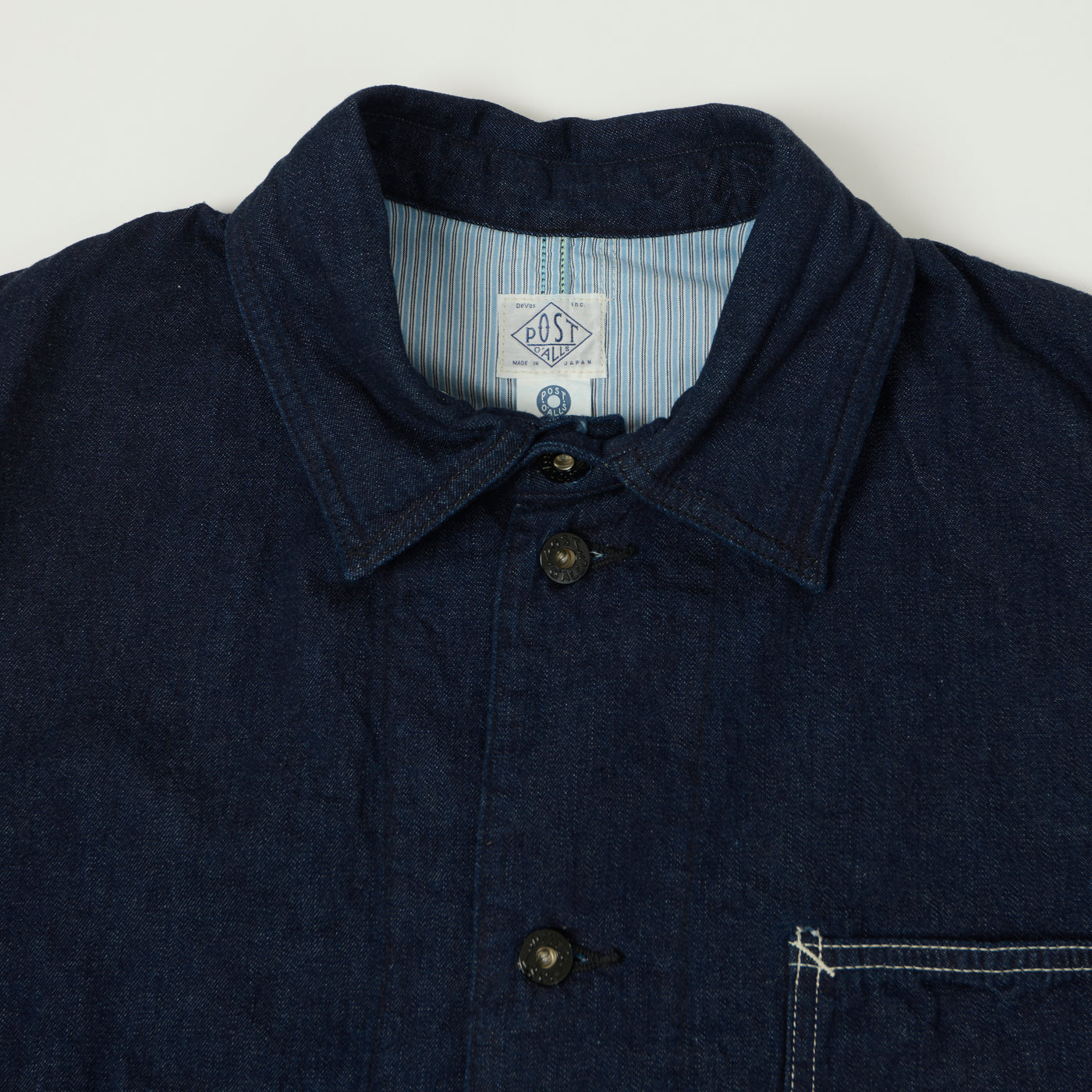 Post Overalls 8oz Denim Coverall Chore Jacket - One Wash