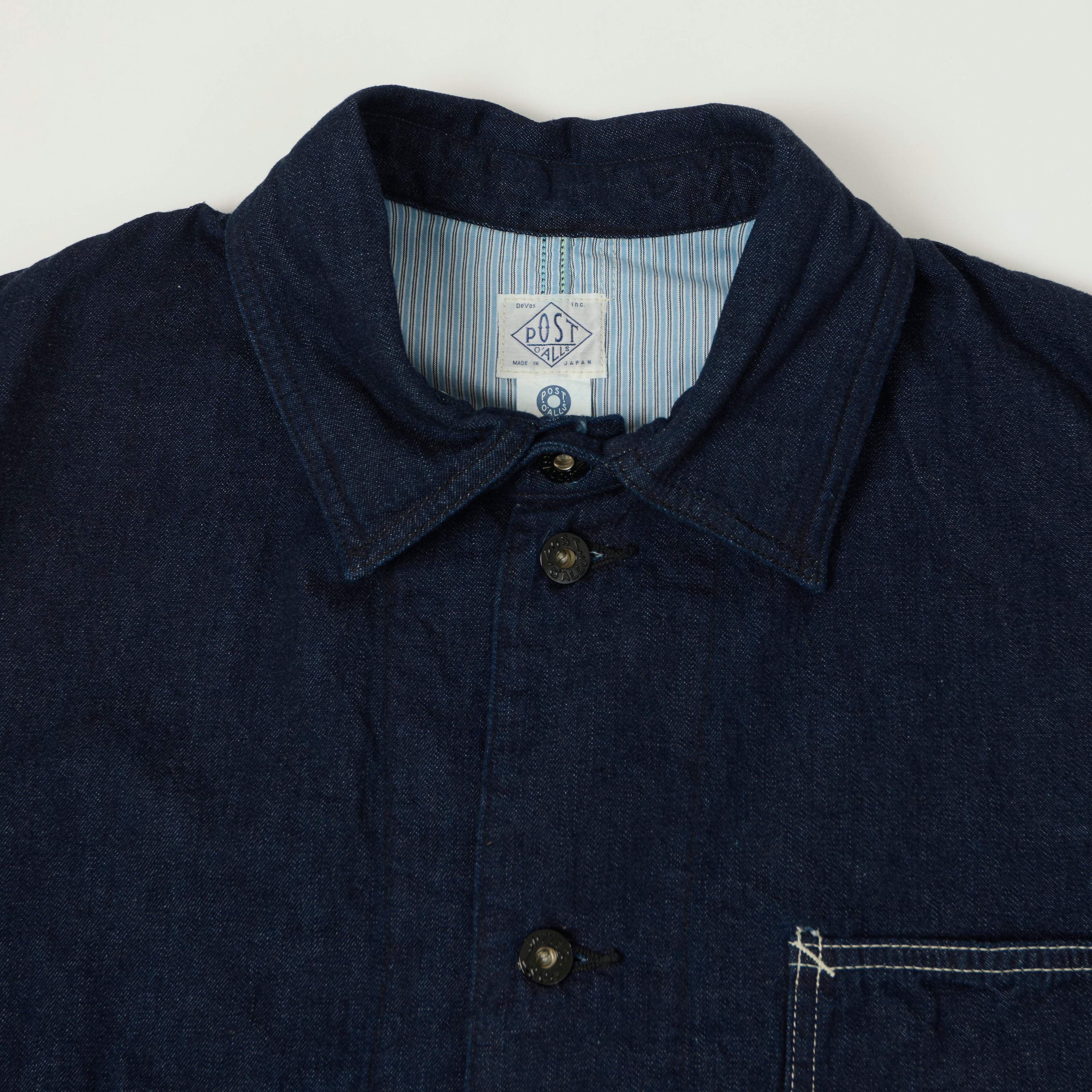Post Overalls 8oz Denim Coverall Chore Jacket - One Wash