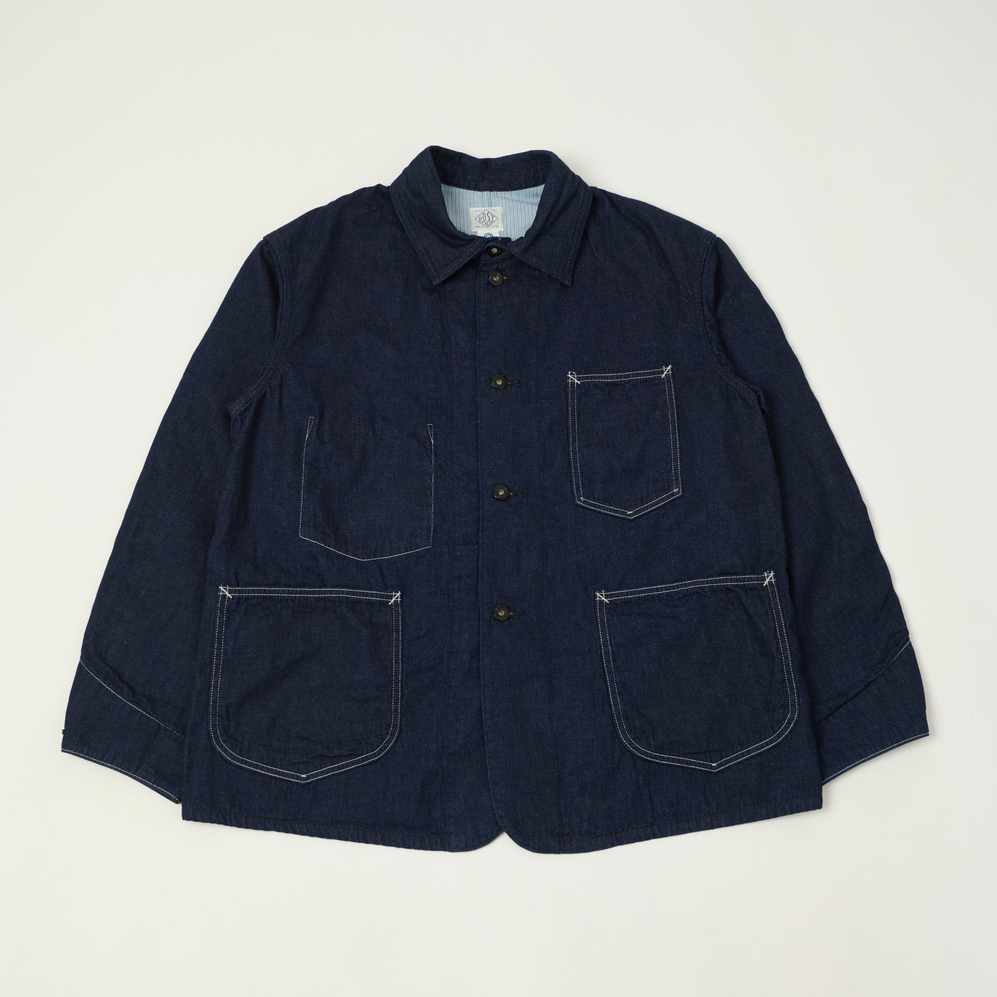 Post Overalls 8oz Denim Coverall Chore Jacket - One Wash
