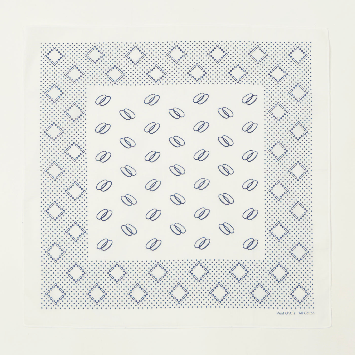 Post Overalls Circles Bandana - White
