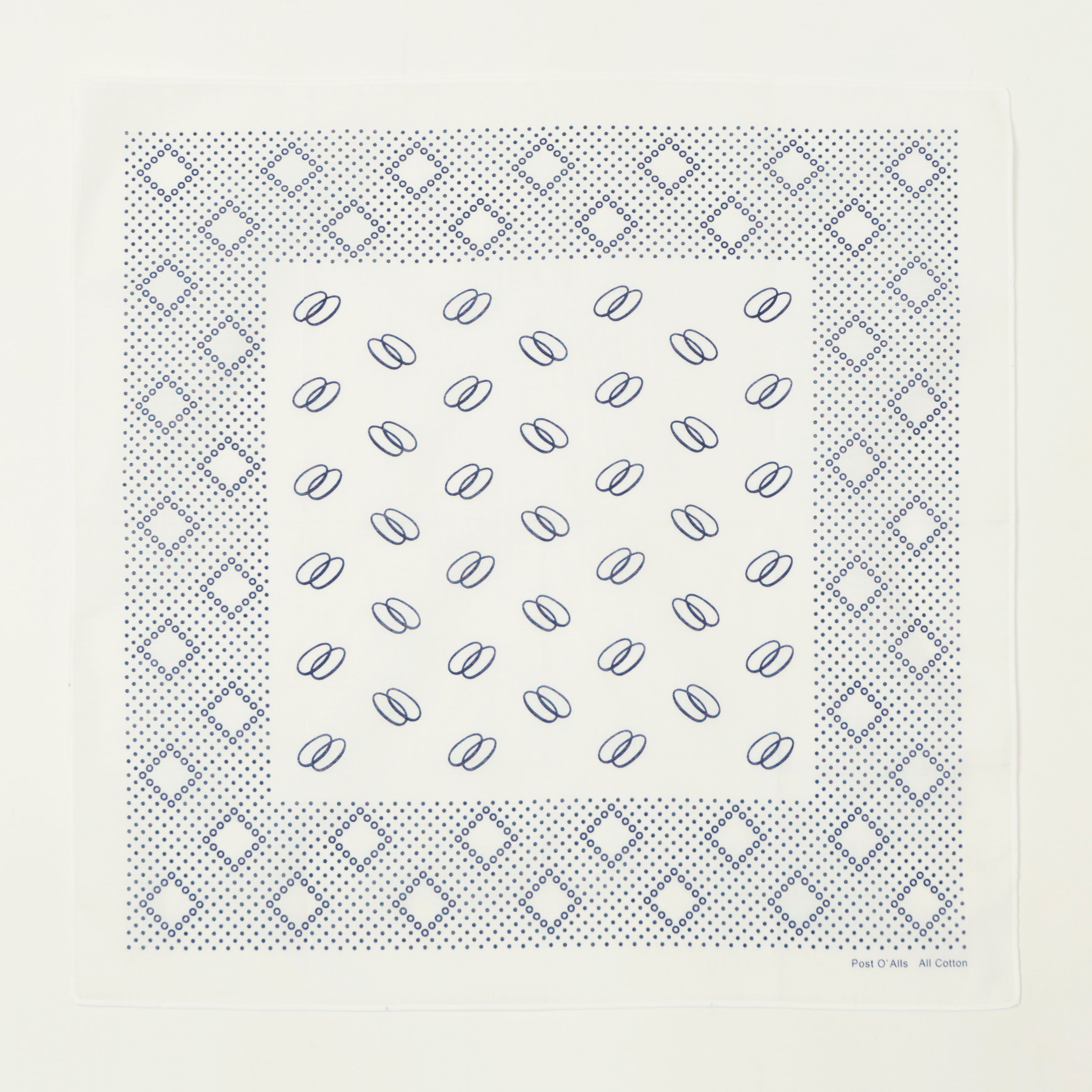 Post Overalls Circles Bandana - White