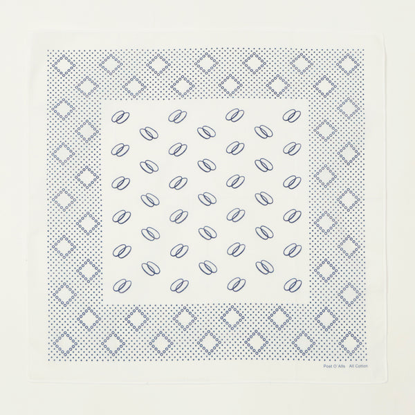 Post Overalls Circles Bandana - White