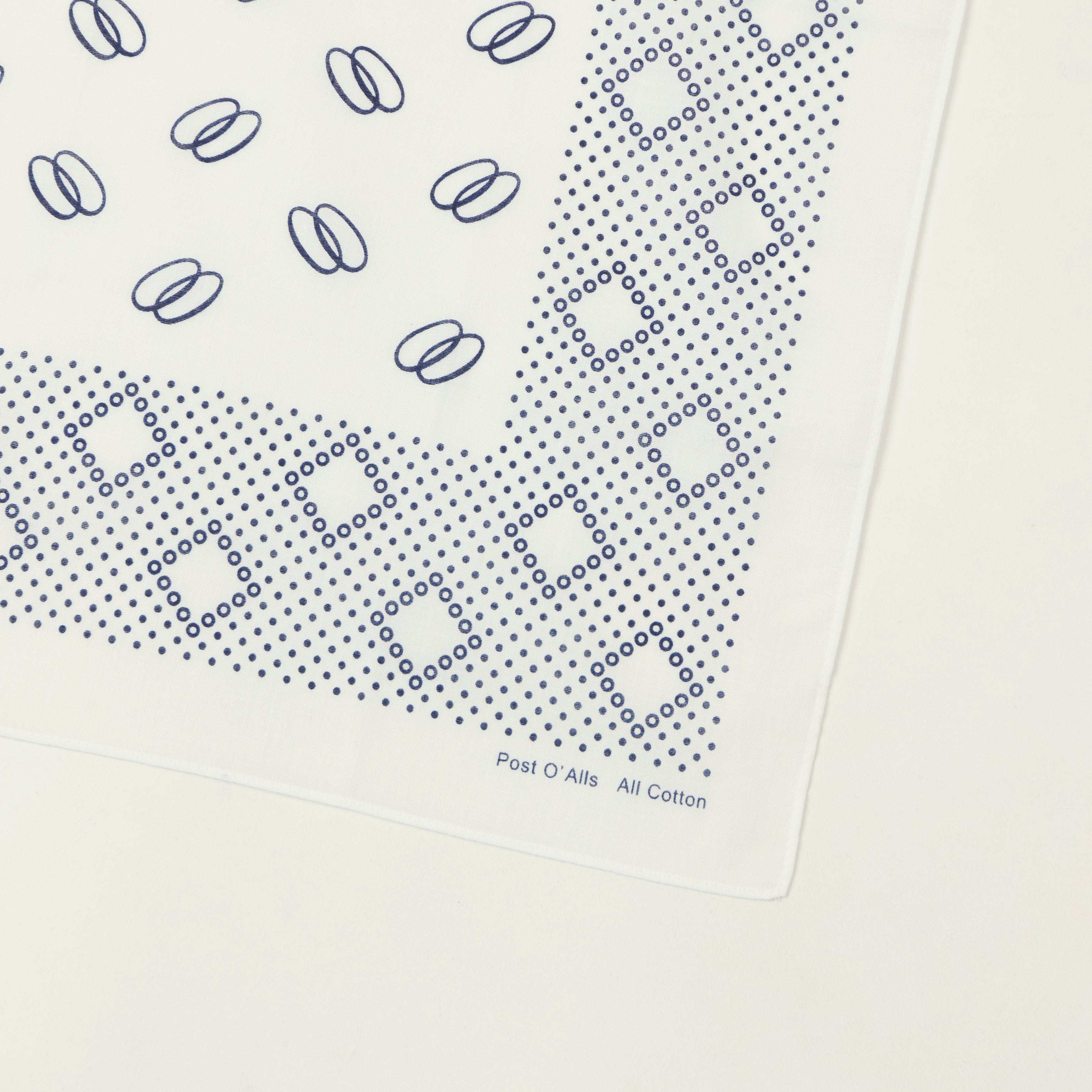 Post Overalls Circles Bandana - White