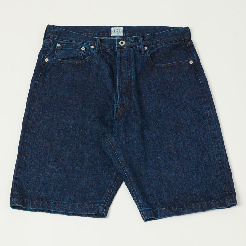 Post Overalls No.2 5-Pocket Denim Shorts - Indigo Deep Wash