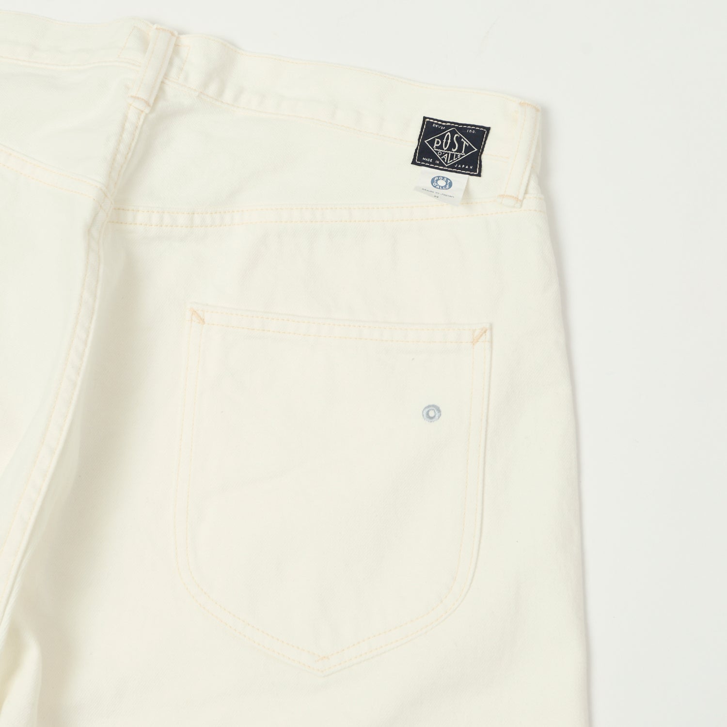 Post Overalls No.2 Five Pocket Denim Shorts - White