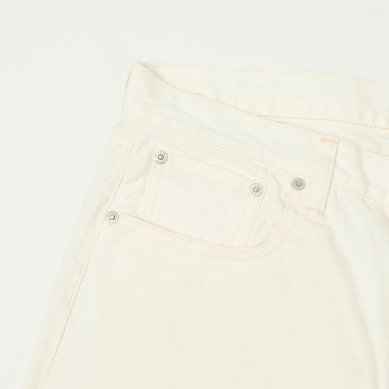 Post Overalls No.2 5-Pocket Denim Shorts - White