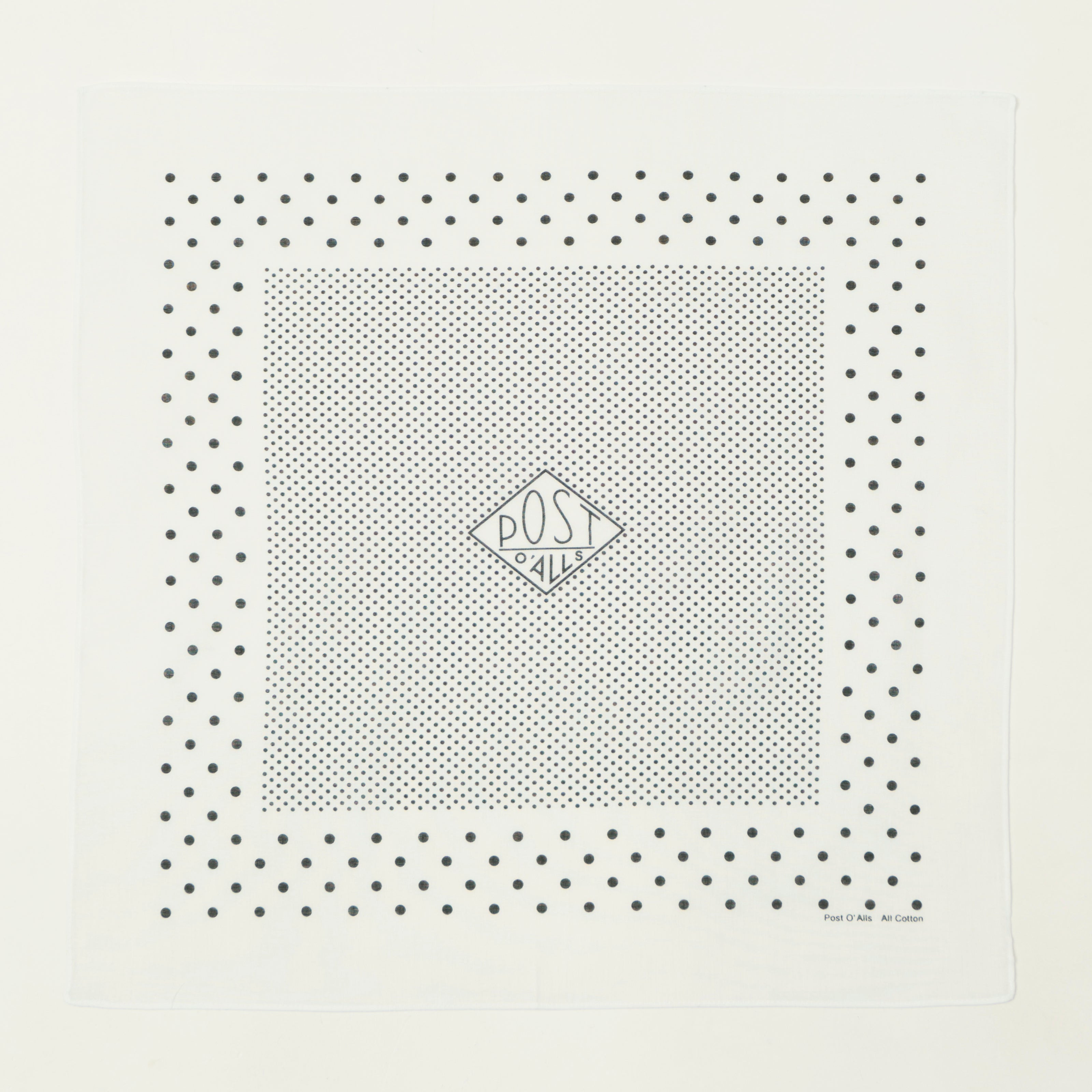 Post Overalls Dots Bandana - White/Charcoal