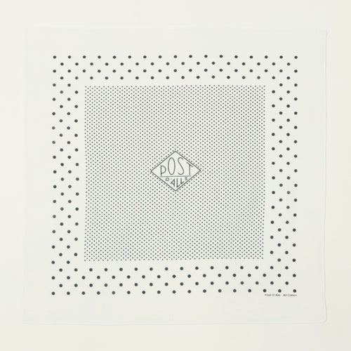 Post Overalls Dots Bandana - White/Charcoal