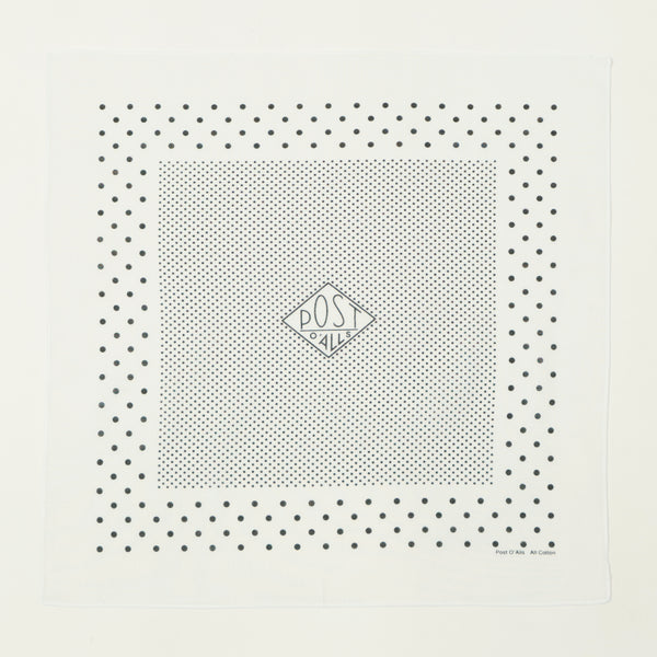 Post Overalls Dots Bandana - White/Charcoal