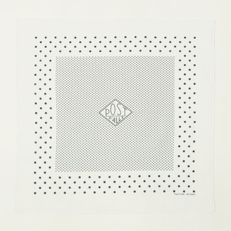 Post Overalls Dots Bandana - White/Charcoal