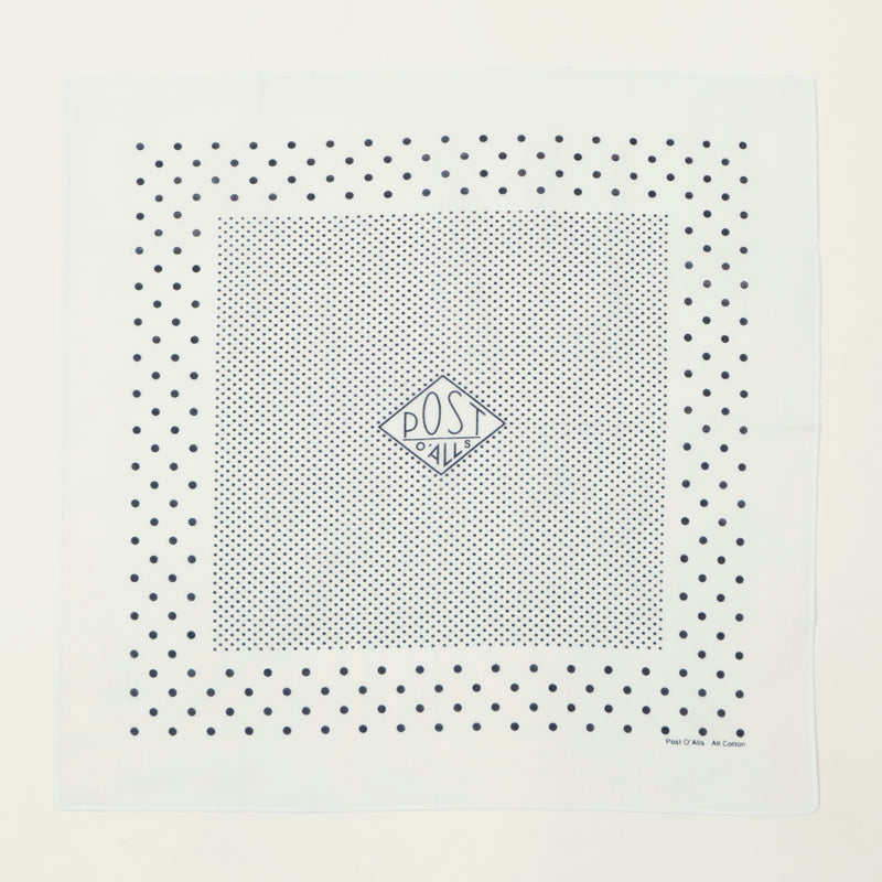 Post Overalls Dots Bandana - White/Navy