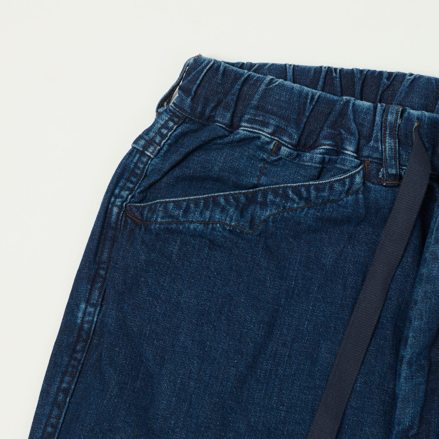 Post Overalls 'E-Z Chinois De Luxe' 8oz Denim Trousers - Deep Wash