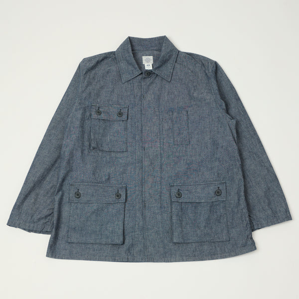 Post Overalls Medium Weight Chambray BDU Field Jacket - Indigo