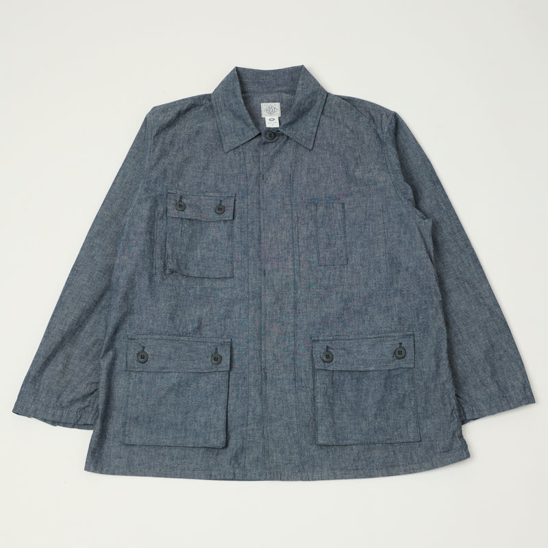 Post Overalls Medium Weight Chambray BDU Field Jacket - Indigo