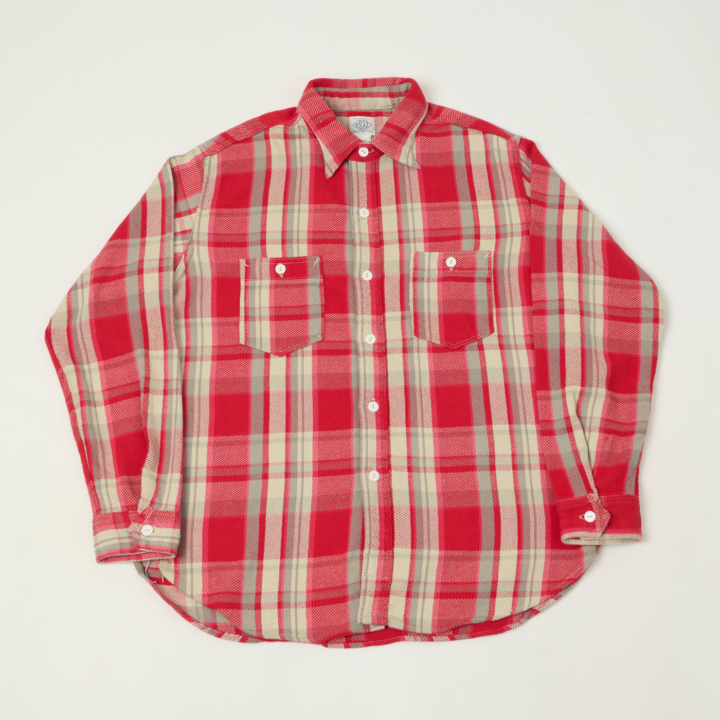 Post Overalls 'St Louis' Plaid Flannel Work Shirt - Red
