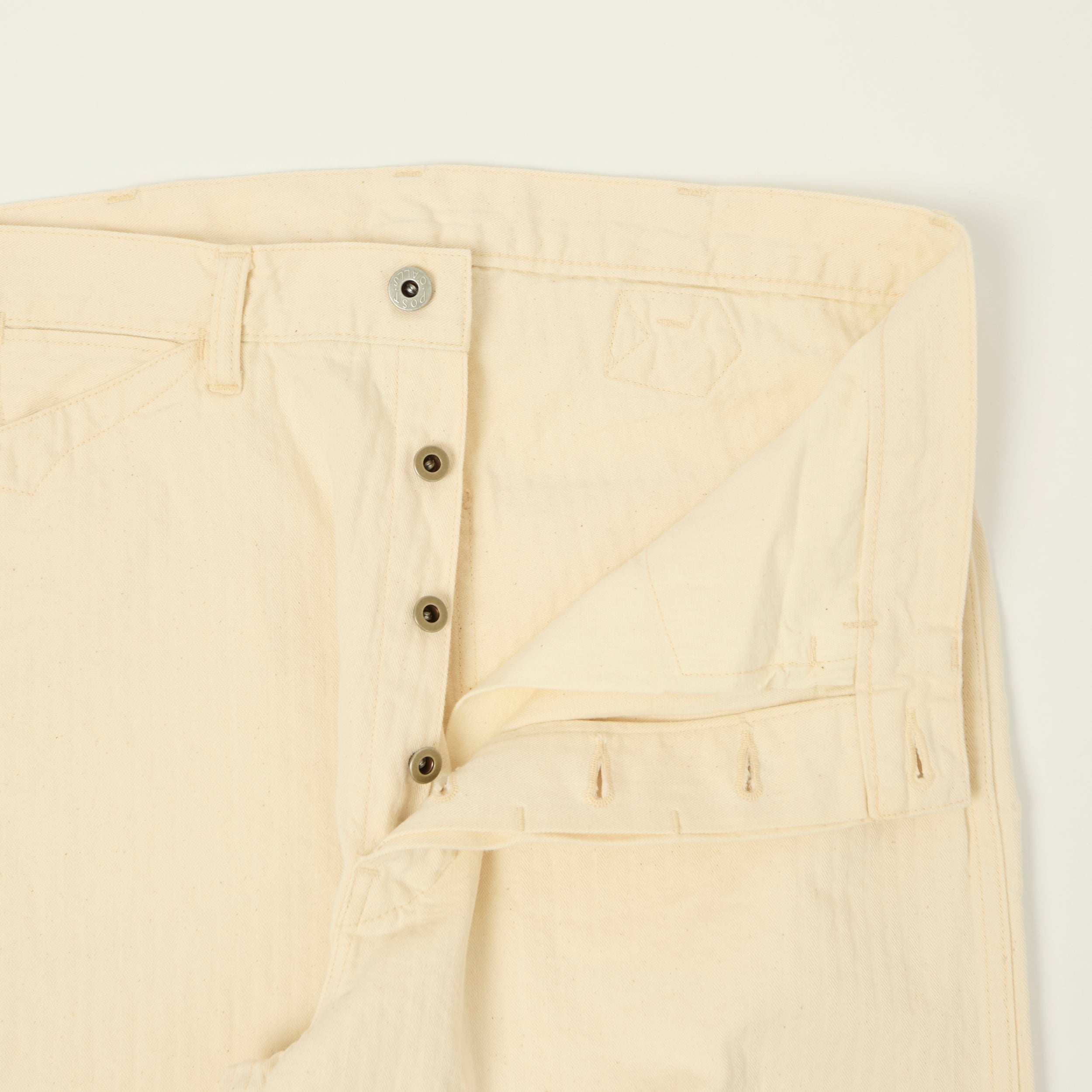 Post Overalls 'September' Band-top HBT Trouser - Natural