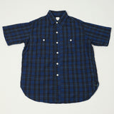 Post Overalls S/S No.6 Seersucker Shirt - Blue Plaid