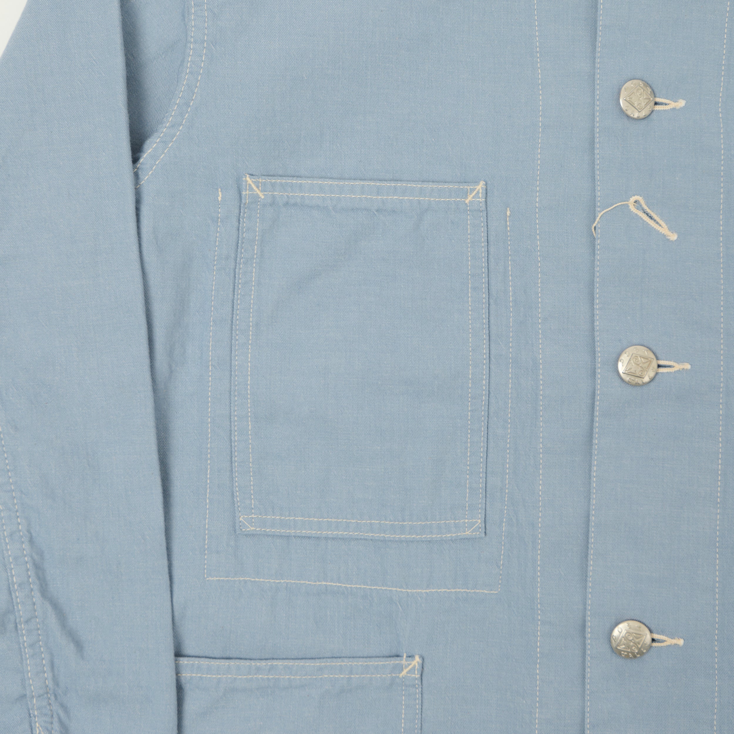 Post Overalls 'Sweetbear' Mid Weight Denim Jacket - Fade Blue Post Overalls 'Sweetbear' Mid Weight Denim Jacket - Fade Blue