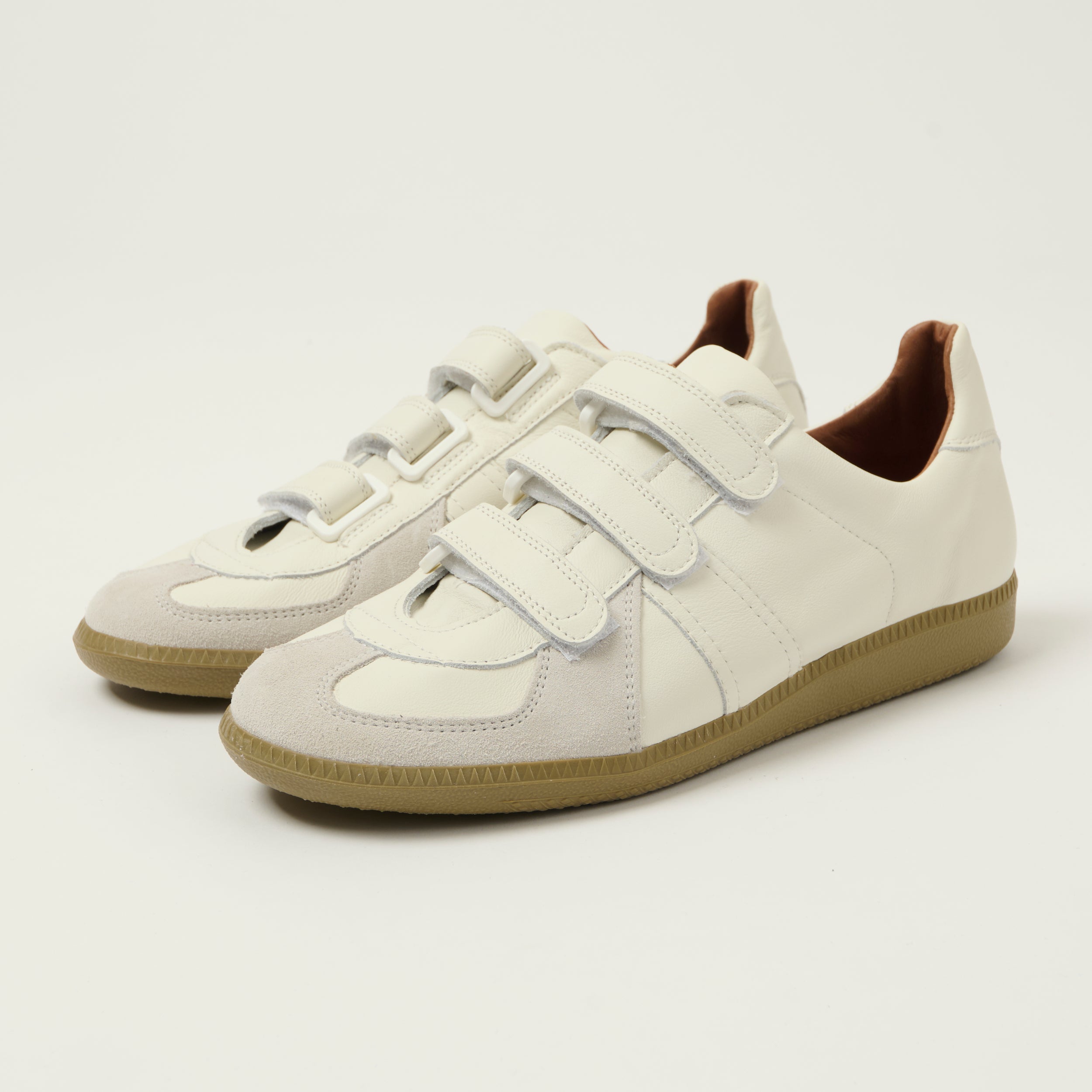 Reproduction of Found 1980s Velcro German Army Trainer  - White