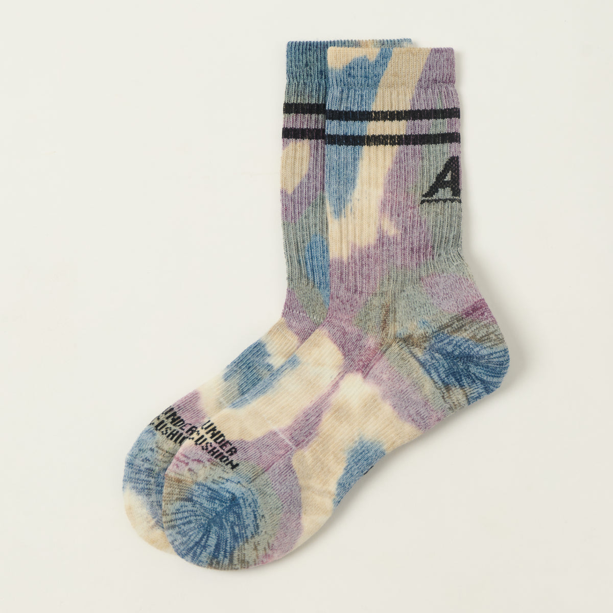 RoToTo Allrounder Merino Cushion Tie Dye Socks - Purple/Blue
