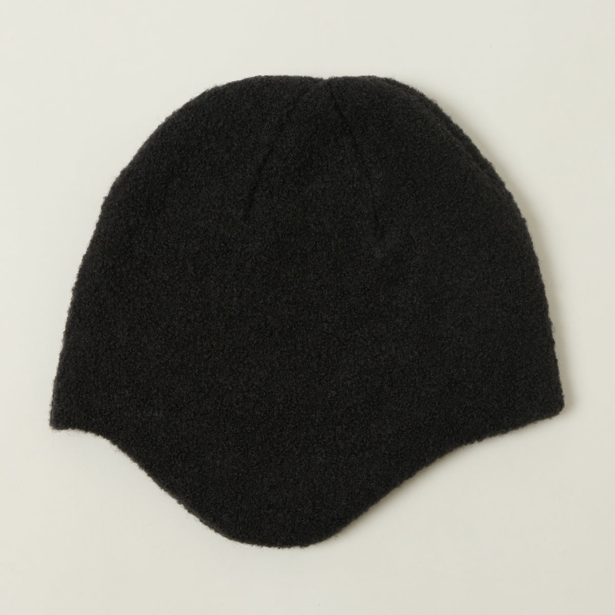 Rototo Alpaca Boucle Ear Flap Beanie - Charcoal Black