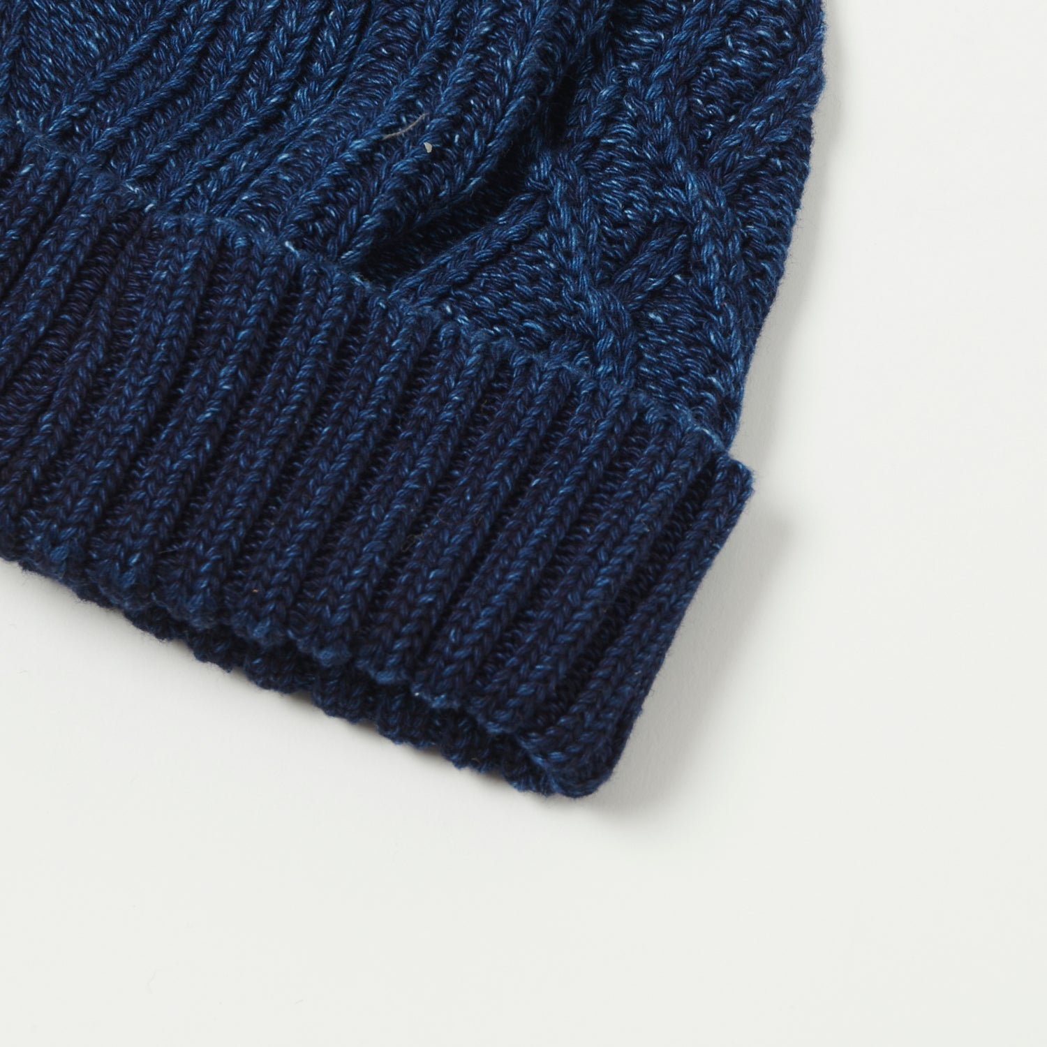 RoToTo Cotton Aran Watch Cap - Dark Denim