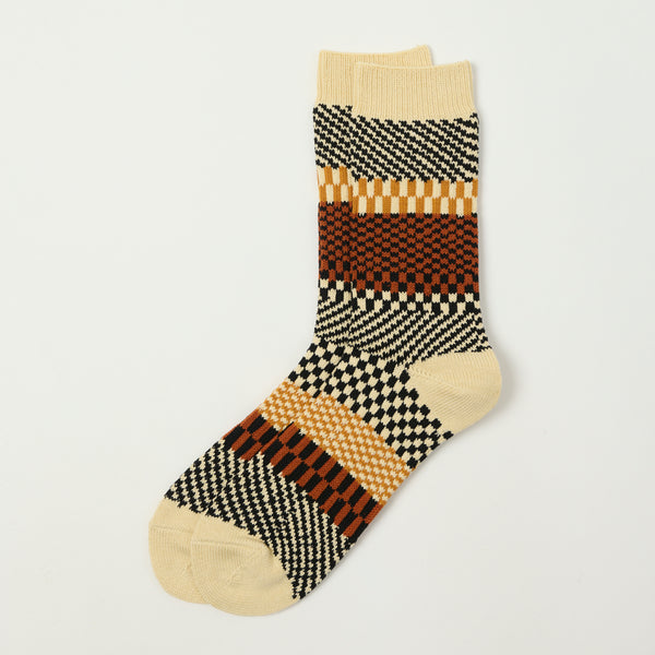 RoToTo Check & Step Socks - Black