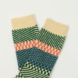 RoToTo Check & Step Socks - Green