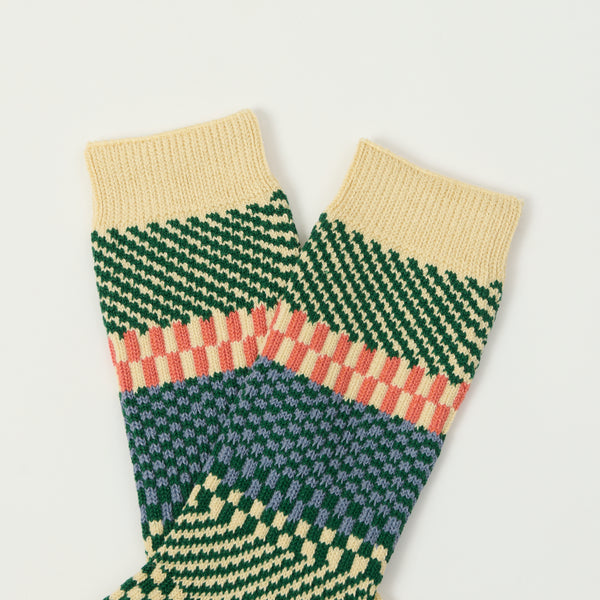 RoToTo Check & Step Sock - Green