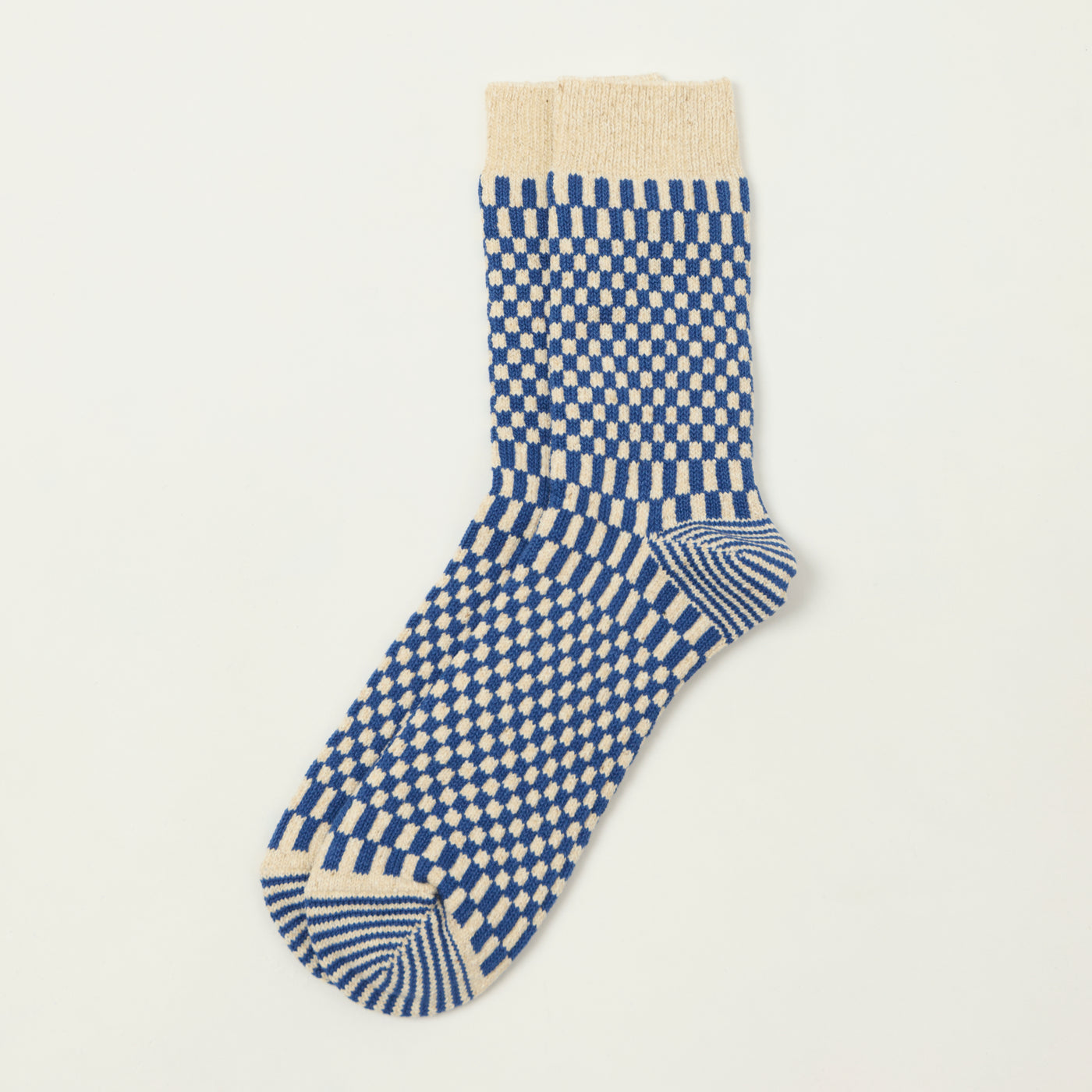 Rototo Checkerboard Pattern Socks - Blue