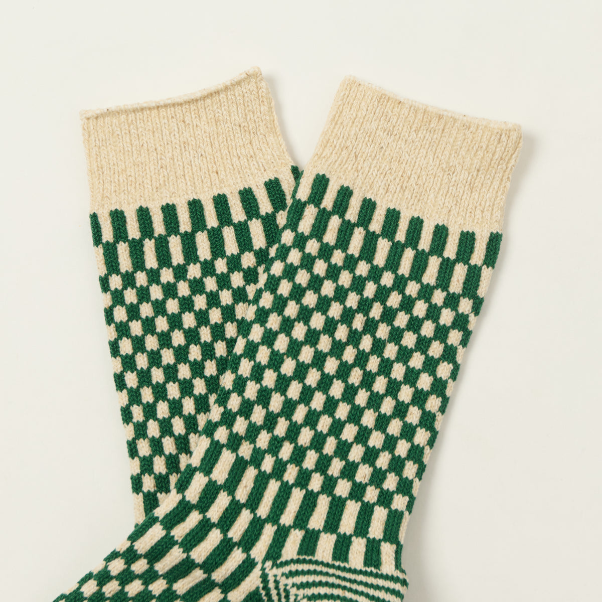 Rototo Checkerboard Pattern Socks - Green