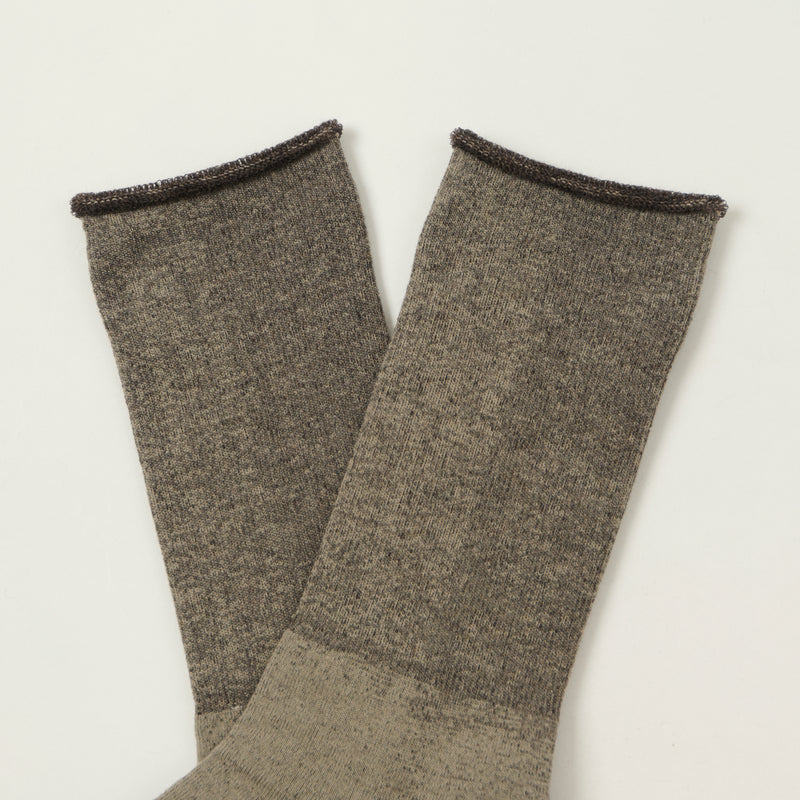 Rototo City Socks - Grey/Dark Brown