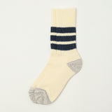 RoToTo Coarse Ribbed Oldschool Crew Sock - Navy