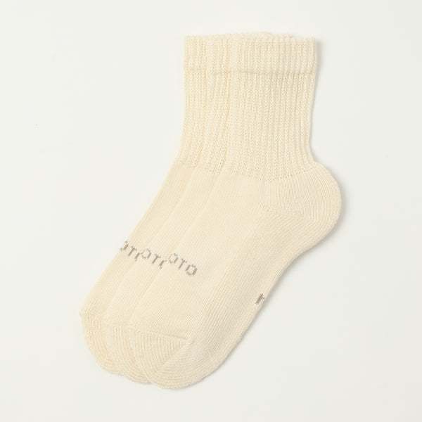 RoToTo Organic Daily 3 Pack Mini Crew Sock - Ivory