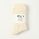 RoToTo Organic Daily 3 Pack Ribbed Crew Sock - Ivory