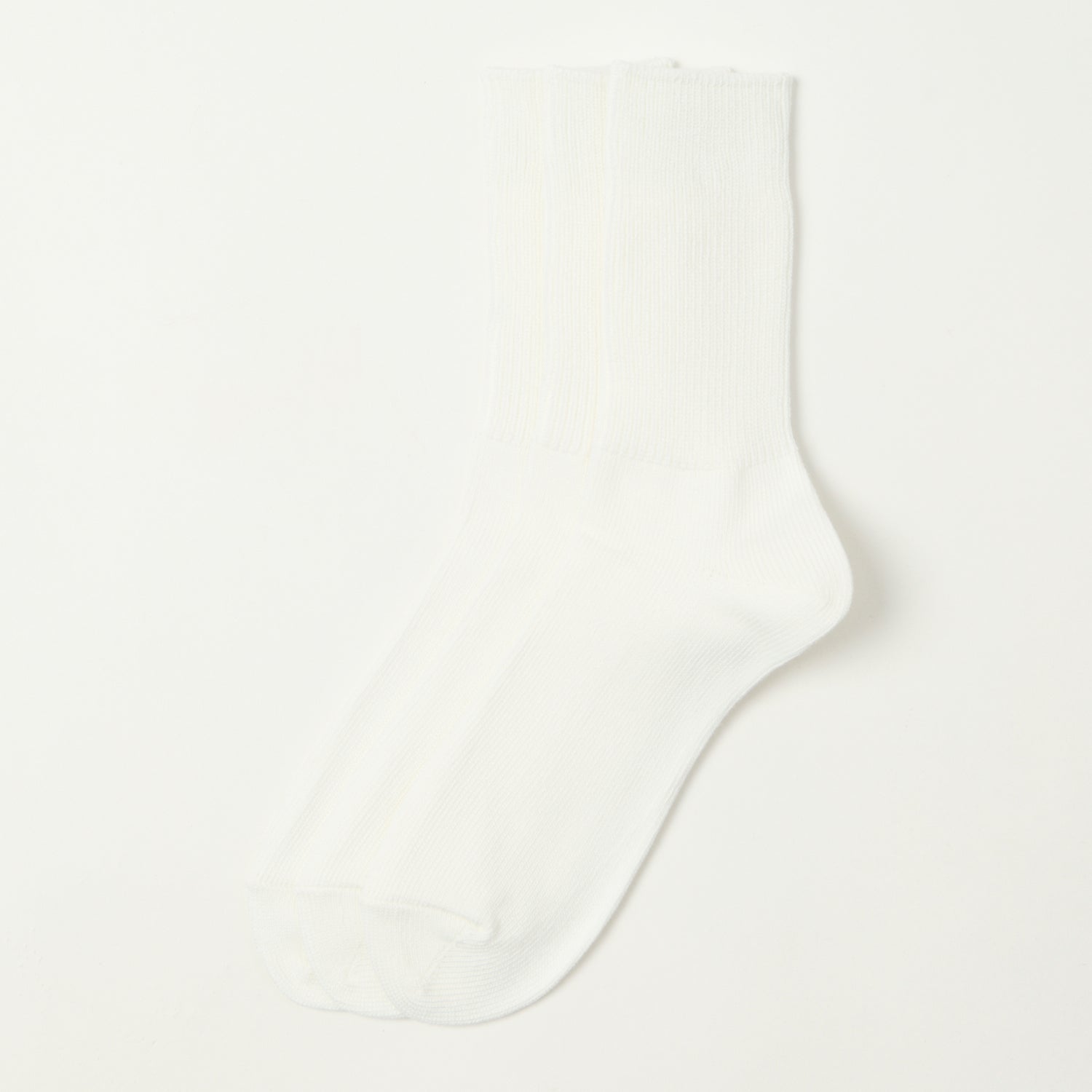 RoToTo Organic Daily 3 Pack Ribbed Crew Sock - White