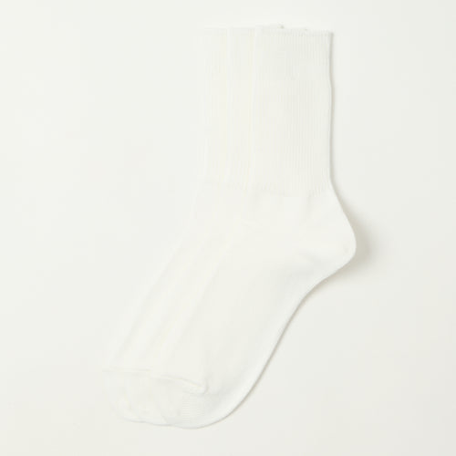 RoToTo Organic Daily 3 Pack Ribbed Crew Sock - White