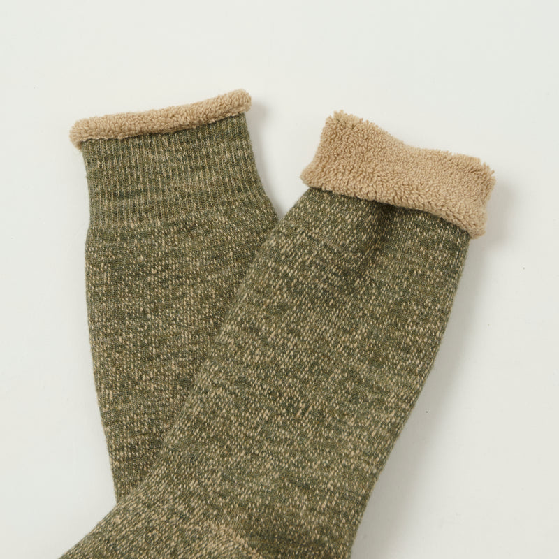Rototo Double Face Crew Socks - Grey/Brown