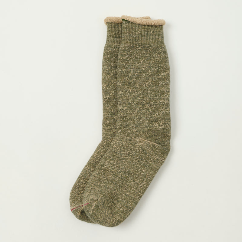 Rototo Double Face Crew Socks - Grey/Brown