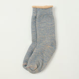 RoToTo Double Face Crew Sock - Blue/Brown