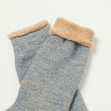 RoToTo Double Face Crew Sock - Blue/Brown