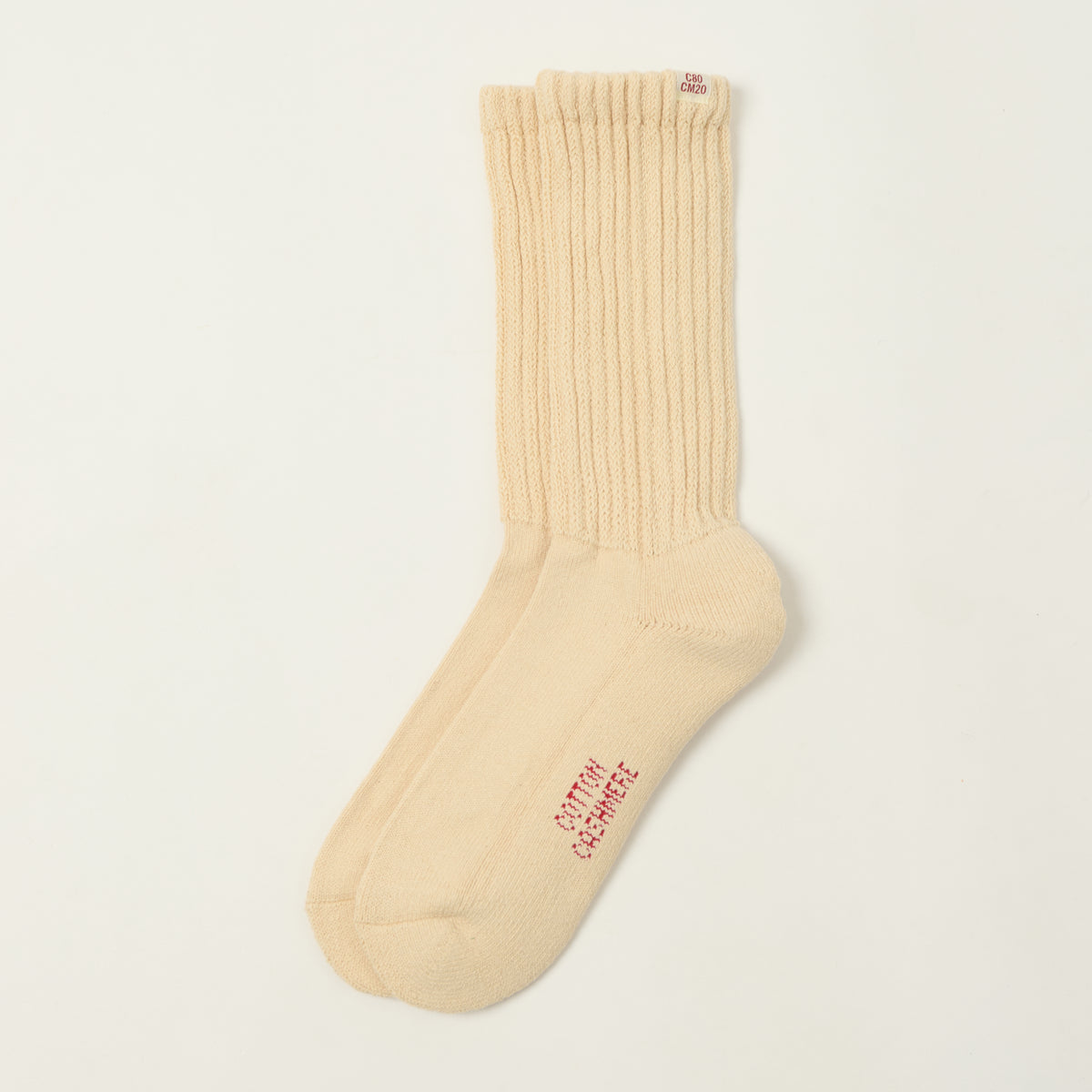 Rototo Everyday Cashmere Loose Pile Crew Socks - Ecru
