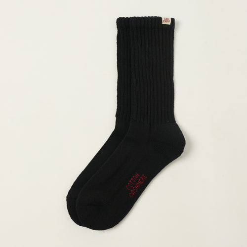 Rototo Everyday Cashmere Loose Pile Crew Socks - Black