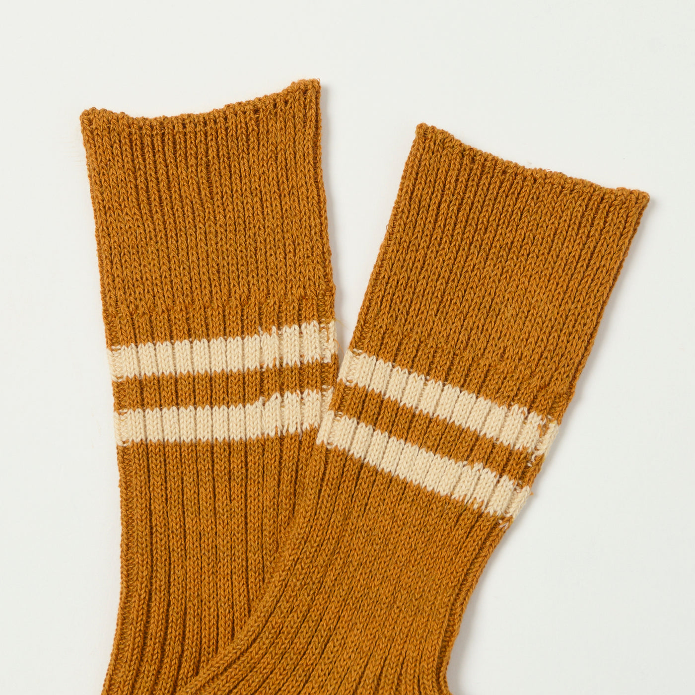 RoToTo Hemp & Organic Cotton Stripe Sock - Sunset Gold/Whitesand