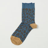 RoToTo Leopard Mini Crew Sock - Light Blue